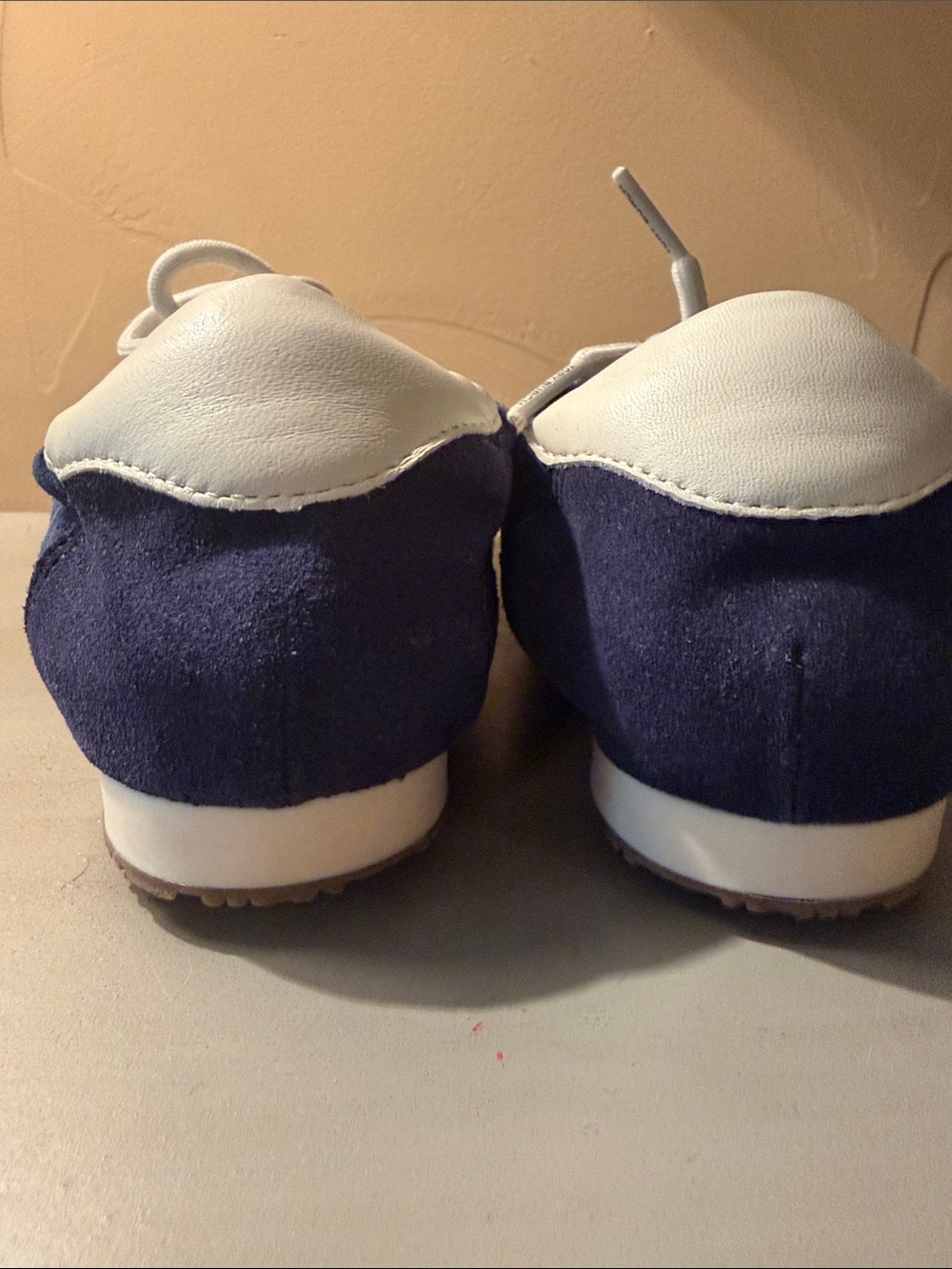 Brand New Tory Burch Navy and White Suede Logo Sneakers - Picture 4 of 6